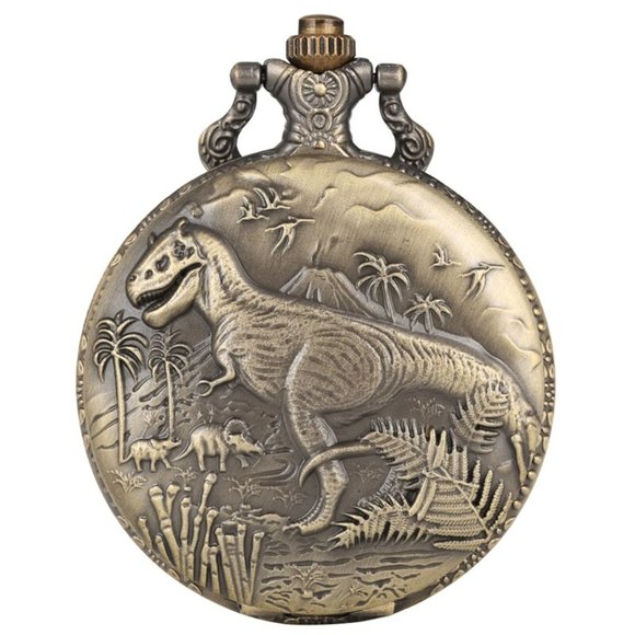 Dinosaur Pocket Watch NEW Gift T-Rex Trex Jurassic Park - Picture 2 of 5